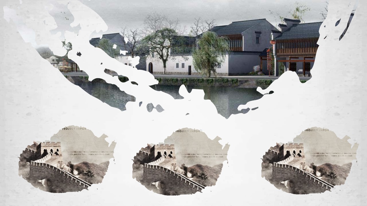 古典古建筑背景中国风ppt模板