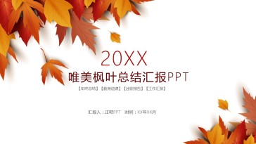 简约树叶年终工作总结汇报...